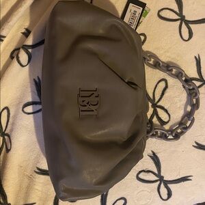 Badgley Mischka Gray Clutch with Chain NWT